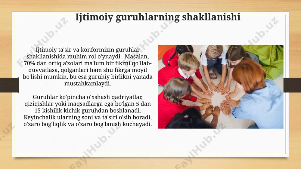 ijtimoiy guruhlar: shakilanishi, mezonlari,turlari. - Page 5