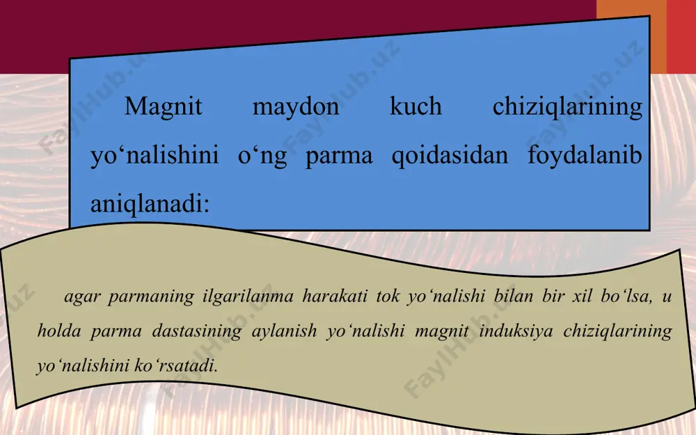 tokli to‘g‘ri o‘tkazgichning, halqa va g‘altakning magnit maydoni 11-sinf - Page 5