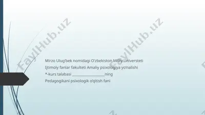 pedagogik baxolash psixologiyasi — PPTX