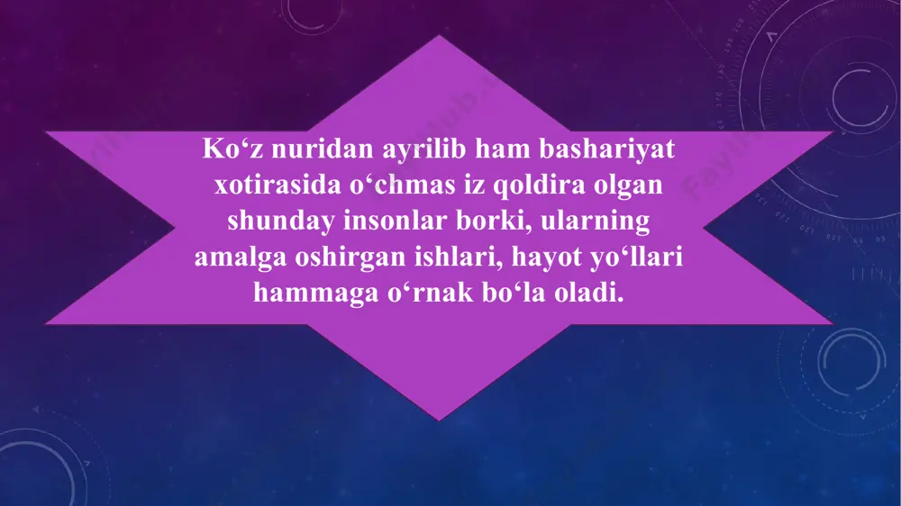 a muvaffaq bo‘ladi.bu yozuv nafaqat yozuv, balki ilmiy ramzlarni ham ifodalash imkonini berardi. 1834 yilda brayl o‘z ixtirosini parij san'at ko‘rgazmasida namoyish qiladi va keyingi 20 yil ichidayoq bu alifbo butun dunyoga tarqalib ulguradi. bugungi kunda ham bu yozuv butun dunyoda ko‘zi ojizlarning rasmiy yozuvi hisoblanadi. andrea bochelli italiyalik bu san'atkor iste'dodi hatto mashhur pavorottini ham hayratga solgan.andrea bolaligidan ko‘zi bilan bog‘liq muammolarga duchor bo‘lgan va 12 yoshiga qadar 12 marta turli-tuman operatsiyalar o‘tkazib, oxir-oqibat butunlay ko‘zi ojiz bo‘lib qolgan.dastlab qattiq tushkunlikka tushgan bolakay qo‘shiq aytish orqaligina taskin topardi. qishloqda, ferma yaqinida yashagan bochelli odamlar bor yoki yo‘qligiga qaramay bor ovozda kuylayvergan. o‘smirligida u bir necha musiqa festivallari g‘olib bo‘lgan andrea ma'lum muddat san'atdan chekinib, piza universitetining huquqshunoslik fakultetiga o‘qishga kiradi. ammo uning taqdiriga huquqshunoslik emas, san'at bitilgandi. italiyalik tenor franko korelli bilan hamkorligi unga mashhurlik eshiklarini ochadi. kunduzlari o‘qigan andrea kechalari restoranlarda qo‘shiq aytib pul topardi. 90-yillarda uning qo‘shiqlarini …
