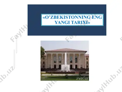 o’zbekistonning eng yangi tarixi — PPTX