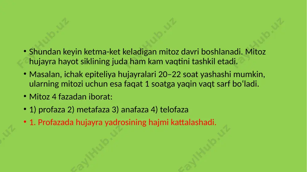 mitoz va uning biologik xususiyatlari - Page 5