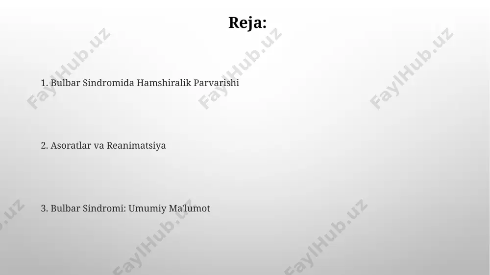 da sabab bo'ladi. bulbar sindromi, miya nervlarining pastki qismining (bulbar) zaiflashuvi bilan tavsiflanadi va taxminan 100 000 kishidan 1-2 tasiga ta'sir qiladi, jinsiy farqlarga ega emas. yutish qiyinchiliklarini boshqarish yutish qiyinchiliklarini boshqarishda, bemorga 6 marta kichik, suyuq ovqatlar berish, 30-45 daraja burchak ostida o'tirish va har bir qaltiqdan keyin og'izni tozalash tavsiya etiladi. og'iz gigienasi muhim ahamiyatga ega; kuniga kamida 4 marta yumshoq cho'tka va past konsentratsiyali ftorli tish pastasi bilan tishlarni tozalash kerak. yiringli yallig'lanishlarni oldini olish uchun maxsus og'iz yuvish vositalaridan foydalanish mumkin. bulbar sindromining klinik ko'rinishlari yuz ifodalarining kamayishi (gipoksiya), ko'z yoshlarini yashirish qobiliyatining yo'qolishi va yuz mushaklarining falaji (parez) kabi klinik belgilar ham uchraydi, bu esa bemorlarning his-tuyg'ularini ifoda etishini qiyinlashtiradi. til va lab mushaklarining kuchsizlanishi (parez) tufayli nutqning buzilishi (dizartriya) kuzatiladi, bu bemorlarning fikrlarini ifoda etish qobiliyatini sezilarli darajada cheklaydi. infektsiyalarni oldini olish va davolash og'iz bo'shlig'ining kandidoz infektsiyalarining oldini olish uchun, kuniga kamida 2 …