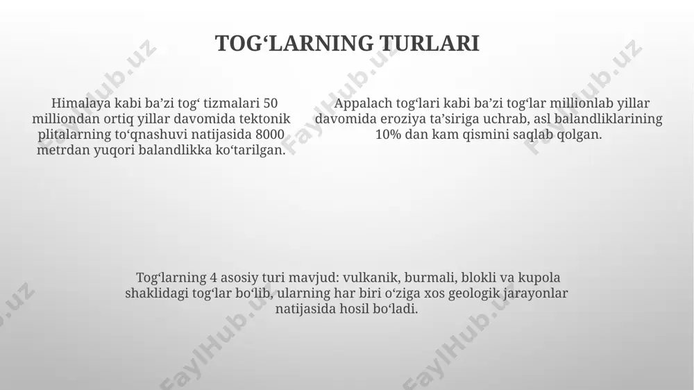 togʻlar va ularning turlari - Page 5