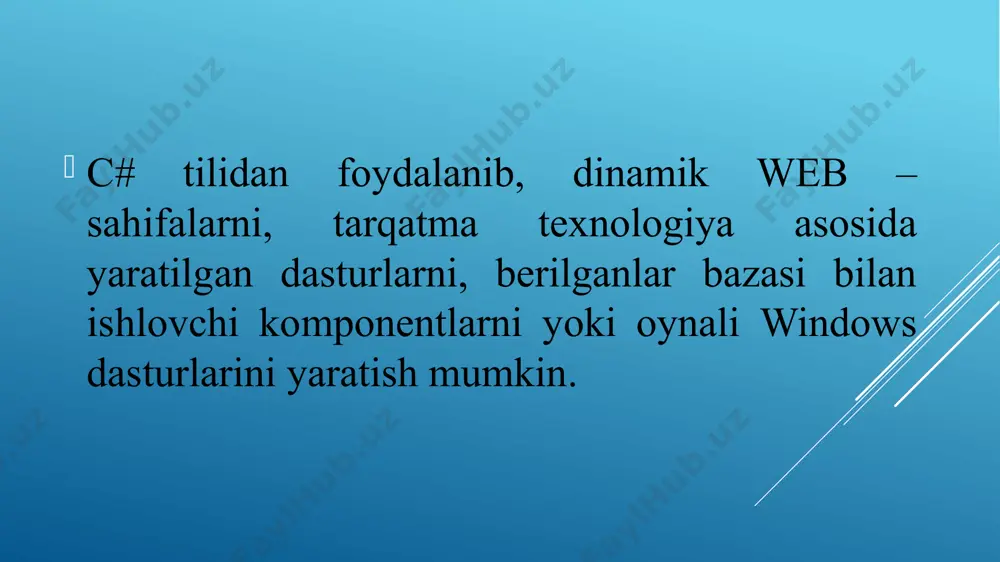 c# dasturlash tilining tuzilishi - Page 5