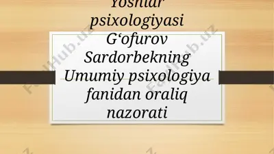 mehmat psixologiyasi — PPTX