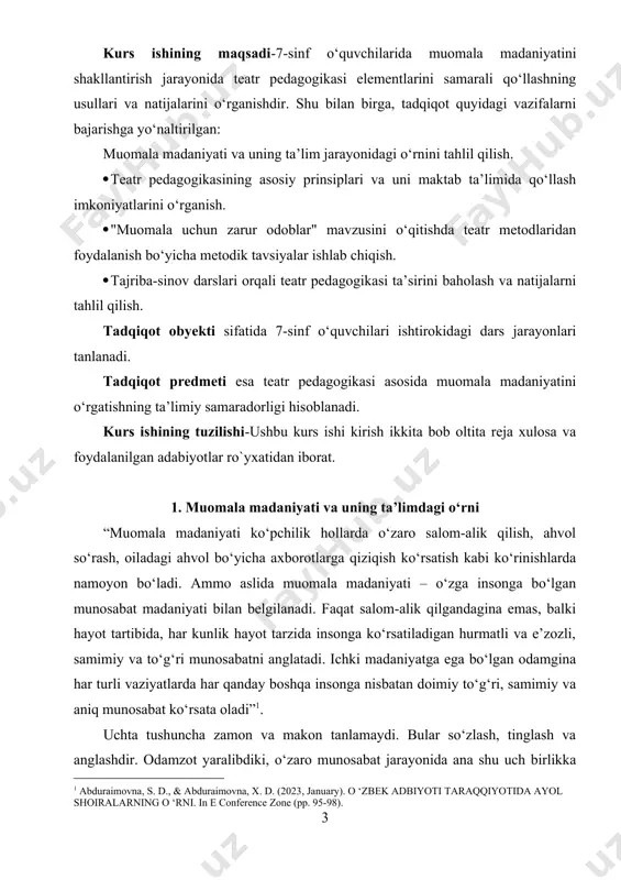 namoyon bo‘ladi. ammo aslida muomala madaniyati – o‘zga insonga bo‘lgan munosabat madaniyati bilan belgilanadi. faqat salom-alik qilgandagina emas, balki hayot tartibida, har kunlik hayot tarzida insonga ko‘rsatiladigan hurmatli va e’zozli, samimiy va to‘g‘ri munosabatni anglatadi. ichki madaniyatga ega bo‘lgan odamgina har turli vaziyatlarda har qanday boshqa insonga nisbatan doimiy to‘g‘ri, samimiy va aniq munosabat ko‘rsata oladi” . uchta tushuncha zamon va makon tanlamaydi. bular so‘zlash, tinglash va anglashdir. odamzot yaralibdiki, o‘zaro munosabat jarayonida ana shu uch birlikka amal qilib kelinadi. buning namoyon bo‘lishi har bir xalqning o‘z mentalitetiga mos va xos. o‘zaro munosabat, murojaat qilish jarayonidagi o‘zni tutish va fikr almashuvlar muomala madaniyati tushunchasida uyg‘unlashadi. munosabat, murojaat, muloqot, munozara, mubohasa, muhokama, mulohaza singari tushunchalarning barchasi muayyan millatning tiynatiga mos bo‘lgan ziynatlar bo‘lib, u etik va estetik me’yorlar, qoidalar bilan amalga oshiriladi. muloqot qisman monologik, asosan, dialogik, polilogik shaklda bo‘ladi. boshqacha aytganda, ikki yoki undan ortiq kishilarning o‘zaro munosabatlarida reallashadi. dunyo …