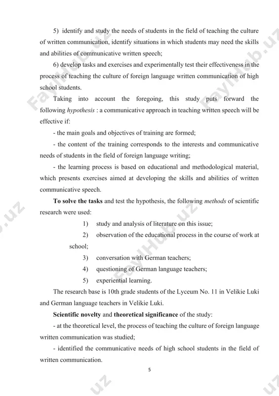 process of teaching a foreign language 1.1. the concept of "writing" and "written speech" in modern methodological literature, the concepts of "writing" and "written speech" are distinguished. such a distinction is connected with the peculiarities of the writing mechanism, which consists of two parts: the formation of words from letters and the formation of written messages from words and phrases. the implementation of the first link is based on the mastery of graphics and spelling, and the implementation of the second link is characterized by the expression of thoughts with the help of a certain graphic code (10, p. 294). writing is the process of mastering calligraphy and spelling of a foreign language in order to fix linguistic and speech material. written speech is a type of speech activity, the purpose of which is the presentation of thoughts in writing. (4, p. 126). by definition, l.s. vygotsky and i.a. zimnyaya, …