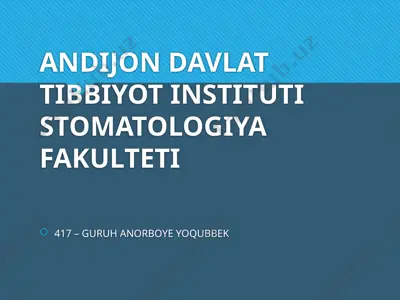 bemorlarni ortopedik manipulyatsiyaga psixoterapevtik tayyorlash — PPTX