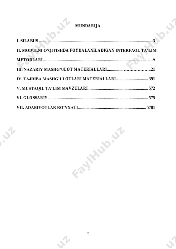 № mash- g’ulottur i jam i haftalar 1 2 3 4 5 6 7 8 9 1 0 1 1 1 2 1 3 1 4 1 5 1 6 1 7 1 8 1 ma’ruza 36 2 2 2 2 2 2 2 2 2 2 2 2 2 2 2 2 2 2 2 tajriba 54 2 4 2 4 2 4 2 4 2 4 2 4 2 4 2 4 2 4 3 musta- qil ish 66 2 4 4 4 4 4 4 4 4 4 4 4 4 4 4 4 2 2 jami 156 4 6 4 6 4 6 4 6 4 6 4 6 4 6 4 6 4 6 2 - semestr o’quv mashg’uloti soatlarini haftalar bo’yicha taqsimoti № mash- g’ulot turi jam i haftalar 1 2 3 4 5 6 7 8 9 1 0 1 1 1 2 …
