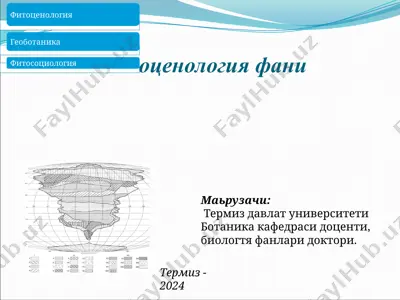 fitotsenologiya fanı — PPT