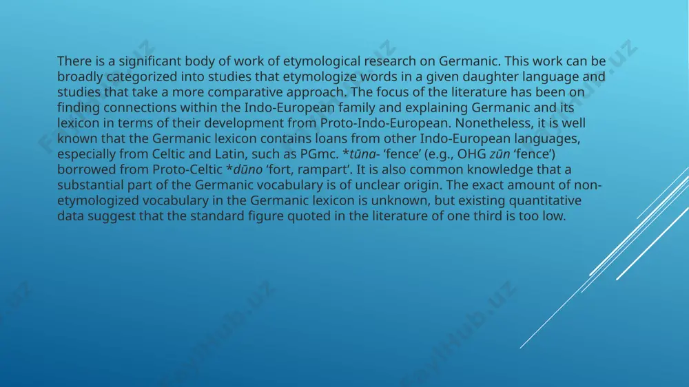 ted that a sizable part of them are of non-indo-european origin. given the significant implications for the cultural history of the people who spoke proto-germanic and their contemporaries, it seems well worth investigating the extra-indo-european connections of proto-germanic in spite of the challenges. /docprops/thumbnail.jpeg