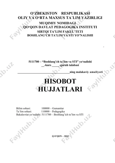 boshlang’ich ta’lim va sti yo‘nalishi kursi — DOCX