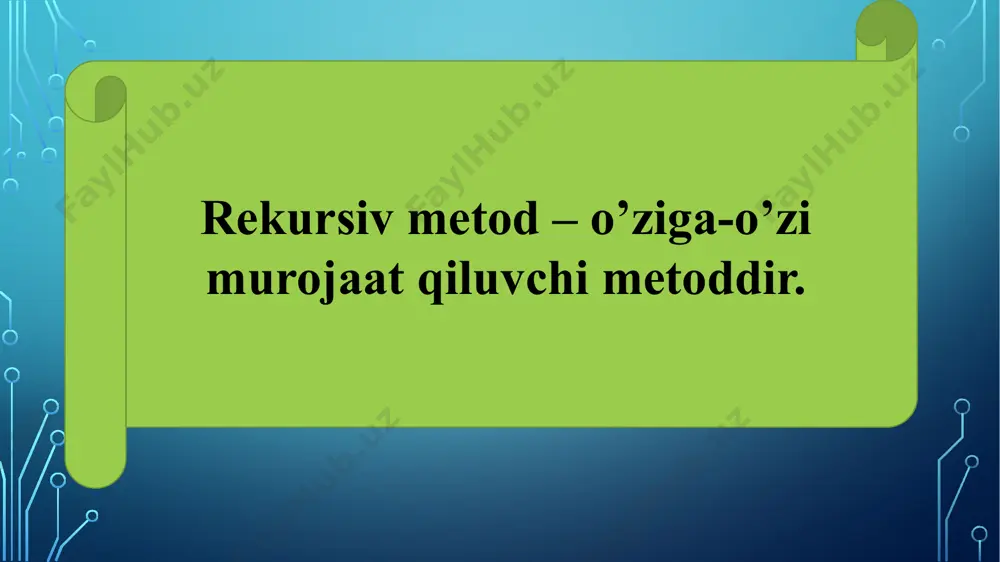 rekursiv va qayta yuklanuvchi metodlar - Page 2