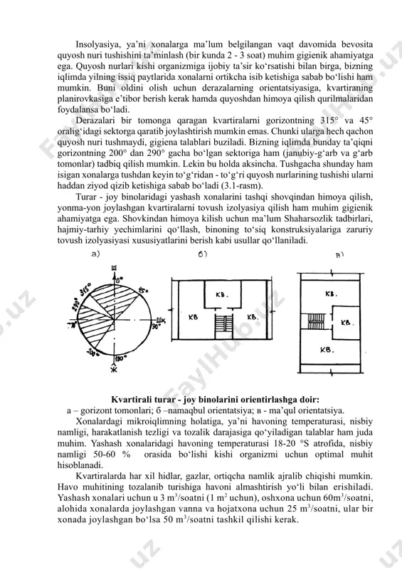 k darajasi i, - ii - va iii - bo‘lgan 3 va undan ortiq qavatli turar - joy binolarida seksiyalar orasidagi devor va pardadevorlarning olovbardoshlik chegarasi 0,75 soat bo‘lishi kerak. kvartiralar orasidagi pardadevorlarda bu ko‘rsatkich 0,5 soat bo‘lishi mumkin. jadval. olovbardoshlik darajasi qavatlar soni eng katta ruxsat etilgan qavat maydoni, yonmaydigan devor bo‘lganda yonmaydigan devor bo‘lmaganda i >10 cheklanmaydi 2200 ii <10 cheklanmaydi 2200 iii <5 cheklanmaydi 1800 iv iiib 1 2800 1400 iv iiib 2 2000 1000 iiia iva v 1 2000 1000 v 2 1600 800 favqulodda holatlarda odamlarni xavfsiz evakuatsiya qilish uchun foydalaniladigan yo‘llar (zina joylashgan xona - zinaxona, umumiy yo’lak, vestibyul va h.k)ning devorlari va yopmalari yonmaydigan materiallardan bo‘lishi kerak. barcha kvartiralardan zinaxonalarga yoki unga olib boradigan kori-dorga chiqish mumkin bo‘lishi lozim. bundan tashqari, 6 - 9 qavatli uylarda seksiyadan seksiyaga o‘tish uchun balkon yoki eni 0,6 m qiyaligi 60° dan ko‘p bo‘lmagan tashqi zinaga chiqish …