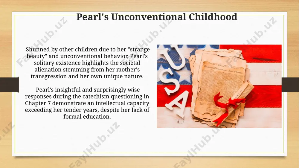 ighlighting his profound guilt and self-loathing over his secret sin, a critical element of the plot. dimmesdale's recoiling and fear dimmesdale's recoil, a visceral reaction to pearl's unexpected approach, reveals his deep-seated guilt and fear of exposure; his 7 years of secret torment are suddenly threatened by a child's innocent gesture. the physical act of recoiling represents dimmesdale's desperate attempt to maintain his carefully constructed public persona, a facade concealing his sinful past and the psychological burden of approximately 7 years of deception. mistress hibbins' intervention the sudden shift in the magistrates' decision, resulting from hibbins' persuasive argument (taking less than 5 minutes), highlights the subtle power dynamics within the puritan theocratic structure, showing the influence of even seemingly marginal figures. hibbins' intervention, though seemingly arbitrary, possibly stemmed from a complex understanding of puritan society's hypocrisy, offering a counterpoint to the rigid legal and religious structures. this act of defiance …