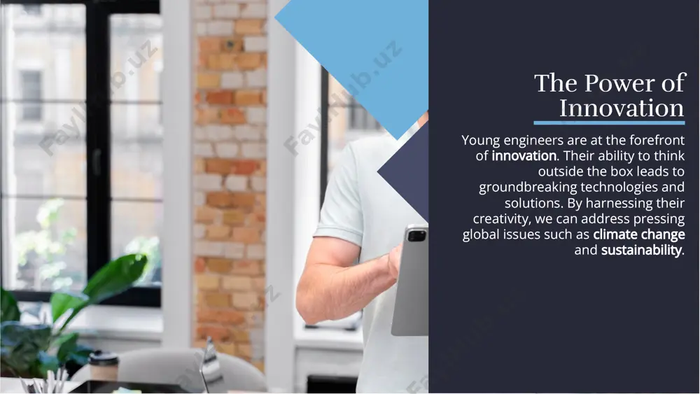 ineers are embracing technological advancements like ai, robotics, and iot. their ability to integrate these technologies into solutions enhances efficiency and effectiveness, preparing industries for the future and improving quality of life. young engineers are embracing technological advancements like ai, robotics, and iot. their ability to integrate these technologies into solutions enhances efficiency and effectiveness, preparing industries for the future and improving quality of life. empowering young engineers is crucial for a sustainable and innovative future. by supporting their growth, fostering diversity, and encouraging collaboration, we can ensure they play a vital role in addressing global challenges and shaping a better world. empowering young engineers is crucial for a sustainable and innovative future. by supporting their growth, fostering diversity, and encouraging collaboration, we can ensure they play a vital role in addressing global challenges and shaping a better world. conclusionconclusion