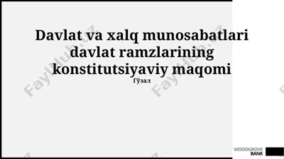 davlat va xalq munosabatlari davlat ramzlarining konstitutsiyaviy maqomi — PPTX