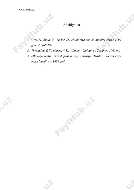 organizmlarning rivojlanishi. tiriklikni eng muxim xususiyati. (embrional va postembrional). i - Page 5