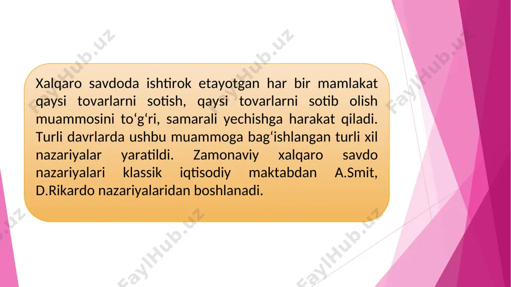 ay yo‘-lini qidirib topish hisoblanadi, mazkur bosqichda ishlab chiqarish kichik ko‘lamda olib borilishi tu-fayli kapital oxirgi o‘rinda qoladi. “mahsulotning hayotiy sikli” nazariyasiga ko‘ra, yangi mahsulotni ishlab chiqarishga joriy etish eng kuchli ilmiy kadr-lar va yuqori malakali ishchi kuchi to‘plangan rivoj-langan mamlakatlarda amalga oshiriladi. birinchi fazada ommaviy ishlab chiqarish yo‘lga qo‘yiladi. bunday ishlab chiqarish industrial baza quvvatiga, ishlab chiqarish strategiyasiga bog‘liq bo‘ladi. bunda kapital va boshqaruv mehnati asosiy rol o‘ynaydi. yuqori malakali mehnat esa, endi faqat texnologik ishlab chiqarishning muay-yan sur’atini ushlab turish vazifasini o‘taydi, o‘rta va past malakali ishchilar mehnati bilan birga ik-kinchi o‘rinni egallaydi. demak, fan-texnika jihat-dan yetakchi bo‘lmagan, lekin ortiqcha kapitali ko‘p bo‘lgan o‘rtacha rivojlangan mamlakatlarda mahsulot ishlab chiqarishning ikkinchi “hayotiy sikli” davom etadi. birinchi faza birinchi faza mahsulotning hayotiy sikli konsepsiyasi fransua perru (1903-1987) gunnar myurdal mazkur tadqiqot bo‘yicha tanqidiy yo‘nalishning kelib chiqishi odatda argentinalik r.prebish va amerikalik g.zinger nomi bilan bog‘liq. ular haqiqatdan ham birinchi bo‘lib …