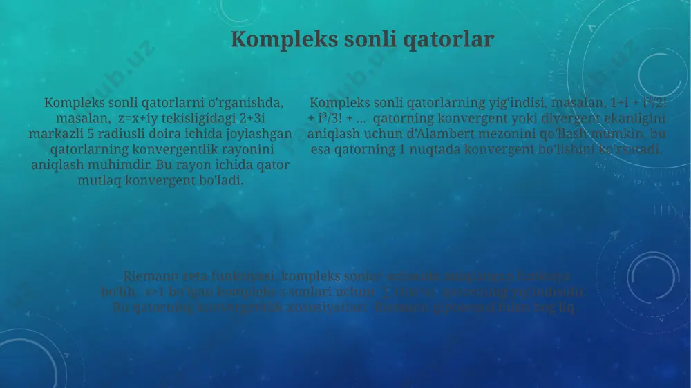 sonli qator va uning yaqinlashishi, uzoqlashishi tushunchasi - Page 5