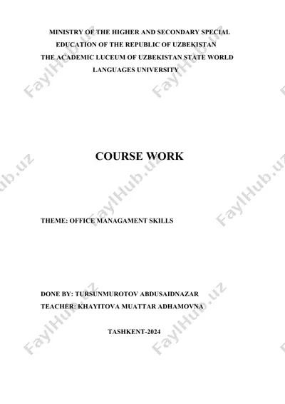 office management skills — DOC