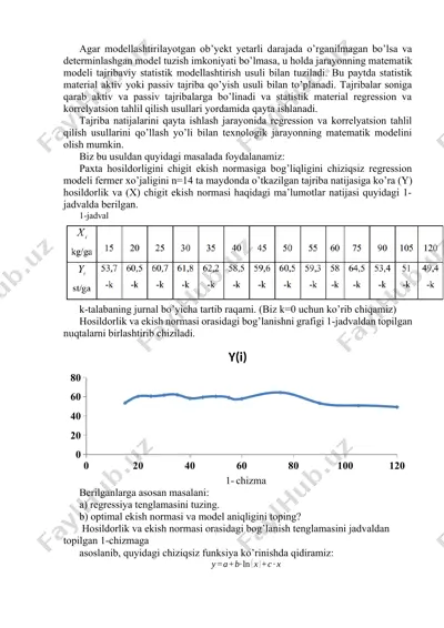 regression va korrelyatsion tahlil qilish usullari — DOCX