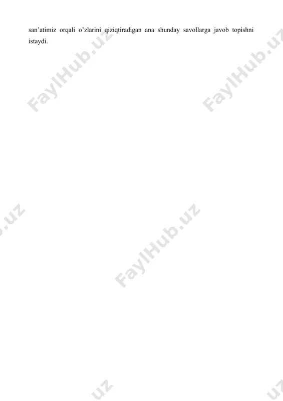 iga, el-yurtimizning ma’naviy ildizlari, urf-odat va an’analariga, bir so’z bilan aytganda, o’zbek xarakteri, o’zbek tabiatiga butun dunyoda qiziqish va hurmat tobora ortib bormoqda. tabiiyki, uzoq-yaqindagi xorijiy do’st-u birodarlarimiz, jahon jamoatchiligi eng avvalo bizning zamonaviy adabiyotimiz va san’atimiz orqali o’zlarini qiziqtiradigan ana shunday savollarga javob topishni istaydi.