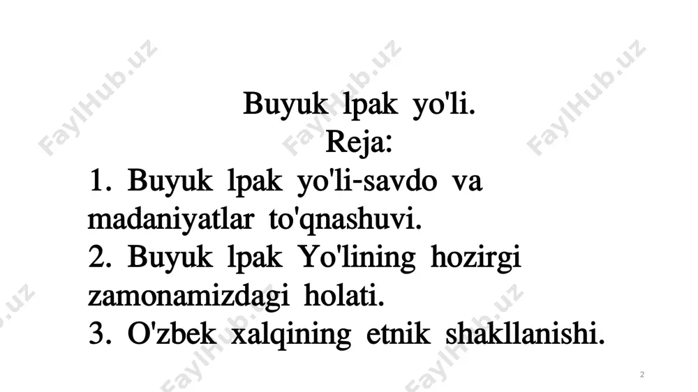 k bayrami, o`tkazilar ekan. 10 xitoy yilnomalari fu gi ismli hunarmandning miloddan avvalgi 3400 yilda musiqa asbobi yasab, uning torlarini ipakdan tayyorlaganini xabar beradi. ipakning vatani ipakning vatani ipakning vatani xitoy deb tan olinganli sir emas. ammo olim mukerji hindiston ipakning qachon paydo bo`lgani haqida aniq ma’lumot bera olmasada, ipakni xitoydan tarqalganligi ҳaqidagi fikrga qo`shilmaydi. u hindistonda ham tog`li tumanlarida yovvoyi ipak qurti tut daraxtlari ustuda pilla o`rashlarini ta'kidlaydi. mukerji chjan syan mil. avv. ii asrda ya'ni qit`alararo karvon yo`li «buyuk ipak yo`li» vujudga keldi. yo`lni vujudga kelishida sayyoh chjan syan muhim rol o`ynaydi. miloddan avvalgi 138 yilda chjan syan g`arbga, yuyechjilar bilan hunnlarga qarshi ittifoq tuzish uchun yuborilgan. chjan syan xunnlar qo`liga asr tushadi va 10 yil hibsda bo`lgan. hibsdan qochib farg`onaga kelgan va orqaga qaytishda yana 1 yil asirlikka tushib, nihoyat xitoyga yetib boradi. xitoyga qaytgan chjan szyan o`zi bilan farg`ona otlaridan birini va beda urug`idan olib kelgan …