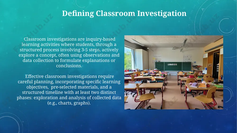 d applications in clock mechanisms. drawing valid conclusions requires analyzing at least 3 data points to establish a pattern; correlational relationships, however, don't equal causation, requiring further investigation. planning a classroom investigation prioritize selecting age-appropriate investigation topics, incorporating diverse methods (e.g., observation, experimentation), and providing detailed procedural steps (with 5-7 key steps maximum) for student understanding. effective planning necessitates outlining 3-5 clear learning objectives, aligning them with relevant curriculum standards (e.g., ngss), and ensuring sufficient time allocation (at least 2-3 class periods) for data collection and analysis. analyzing data critically critically analyzing data involves identifying outliers; for example, if 2 out of 30 data points are significantly higher than the mean, investigate potential errors or anomalies impacting the experimental results and their statistical significance. examine the distribution of your data using tools like histograms or box plots to assess normality and potential biases. a skewed distribution (e.g., with a significant …