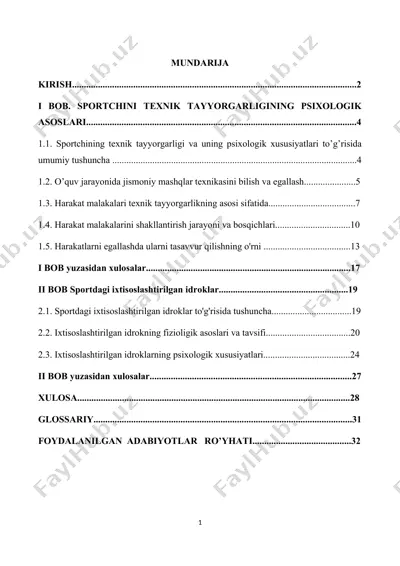 sportchini texnik tayyorgarligining psixologik asoslari — DOCX