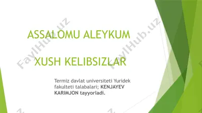 vositachilik shartnomasi — PPTX