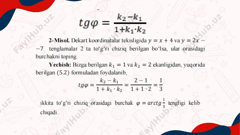 tekislikda to’g’ri chiziq tenglamalari - Page 3