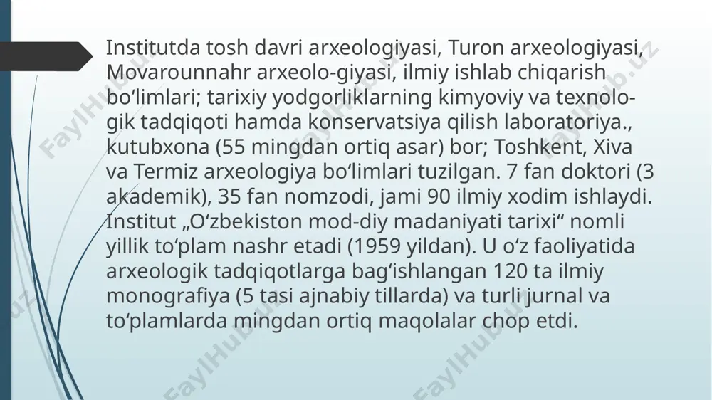 o‘zfa arxeologiya instituti va uning qoshidagi muzey va laboratoriya bilan tanishuv - Page 5
