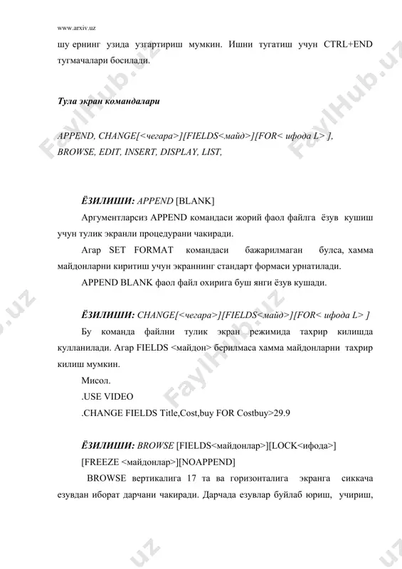 маълумотлар базасини ташкил килиш,тахрирлаш, структурасини узгартириш - Page 4