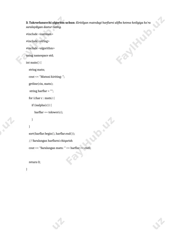 dasturlash 2 fanidan oraliq nazorat ishi - Page 3