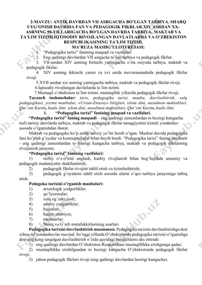 pedagogika tarixi — DOCX