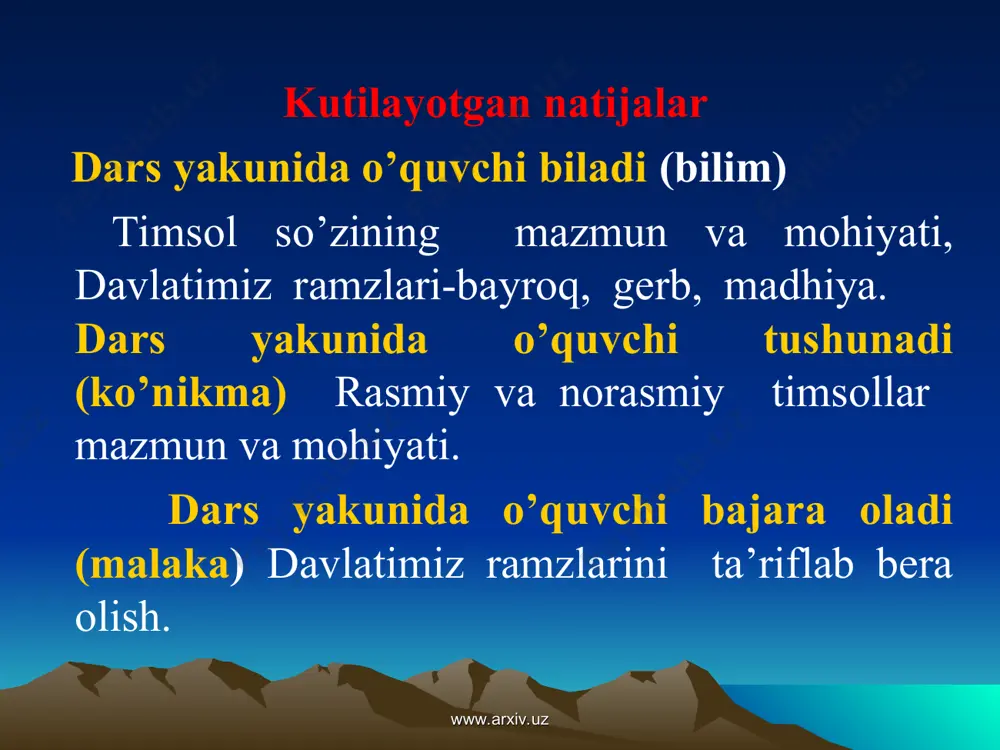 vatanimiz timsollari davlat ramzlari dars ishlanma - Page 3