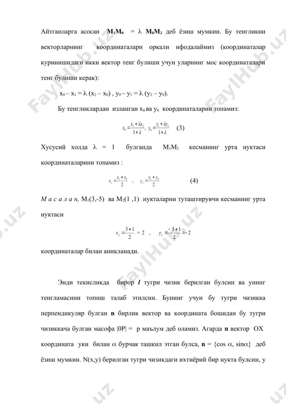 текисликда аналитик геометрия. чизик тенгламалари - Page 5