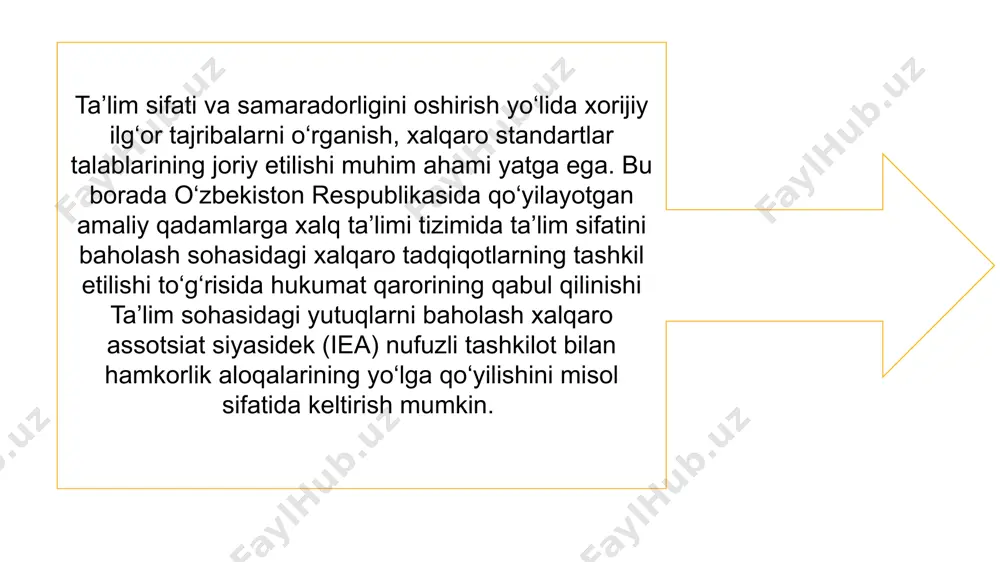 eng qamrovli maqsadiga qaratilgan. bular badiiy tajriba orttirish hamda ma’lumot olish va ulardan foydalanish uchun o‘qishdir. bundan tashqari, pirls o‘qish maqsadlarining har birida to‘rtta keng tushunish jarayonini birlashtiradi. bular: diqqatni jamlash va aniq ko‘rsatilgan ma’lumotlarni topish, to‘g‘ridan to‘g‘ri xulosalar chiqarish, g‘oyalar va axborotni talqin qilish va uyg‘unlashtirish, kontent va matn elementlarini baholash va tanqid qilish. tushunish jarayonlari. pirls, odatda, 4-sinf o‘quvchilarining keng qamrovli to‘rtta tushunish jarayonini baholaydi. bular: diqqatni jamlash va aniq ma’lumotni topish, to‘g‘ridan to‘g‘ri xulosalar chiqarish, g‘oyalar va axborotni talqin qilish, uyg‘unlashtirish, kontekst va matn elementlarini baholash hamda tanqid qilish jarayonlaridir. pirls va epirlsda har bir matn parchasi (yoki parchalari) yoki matn yuzasidan beriladigan savollar to‘rtta tushunish jarayonini baholash uchun asos bo‘lib xizmat qiladi. o‘quvchilar matndan ma’no hosil qilar ekan, ular aniq tushuntiril magan g‘oyalar yoki ma’lumotlarga nisbatan tushuntirishlar bera di. xulosalash o‘quvchilarga matndan tashqariga chiqishga imkon beradi. ko‘pgina hollarda muallif matnni o‘quvchining aniq yoki bevosita xulosa chiqarishi …