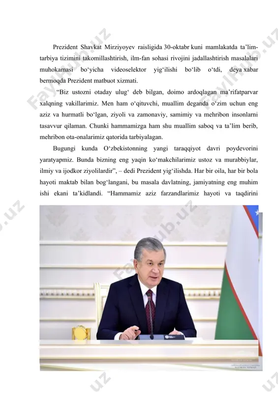 ha qog‘ozbozlikdan xalos etib, o‘z ustida ko‘proq ishlashi uchun sharoit yaratish va shuni rag‘batlantirish, maktab infratuzilmasi va undagi ma’naviy muhitni yaxshilash kabi masalalarning yechimlari aniq belgilab berilmoqda. mavzuning dolzarbligi. bugungi fan-texnika jadal sur’atlar bilan rivojlanib borayotgan bir davrda ta’lim-tarbiya sohasiham ancha oʻzgarishlarni taqozo qiladi. umumiy oʻrta ta’limning “milliy oʻquv dasturi” va “ta’lim toʻgʻrisida”gi qonundan kelib chiqadigan muhim vazifalardan biri kelgusida barkamol, ilmli shaxslarni voyaga yetkazishdir. bunday ma’suliyatli ish bevosita ta’lim-tarbiya muassasa xodimlarini befarq qoldirmasligi shart. milliy oʻquv dasturida aytilganidek, matematika darslarini tashkil qilishda nazariyadan koʻra koʻproq amaliyotga e’tibor berish hamda oʻquvchilarga tayyor oʻquv materiallarini berishga asoslangan yondashuvdan ma’lum darajada voz kechish talab qilinadi. matematika darslarida koʻproq keys, tadqiqot, loyiha, kichik oʻquv kashfiyotlari kabi interaktiv metodlardan foydalanish tavsiya etiladi. oʻquvchilarda kichik tadqiqotchilik koʻnikmalarini shakllantirishda kuzatish, tajriba, oʻlchashlar, analiz(tahlil) va sintez, induksiya va deduksiya, taqqoslash va analogiya kabi ilmiy izlanish metodlaridan oʻrnida foydalanish talab etiladi. oʻquvchilarda bilim va koʻnikmalarni shunchaki shakllantirib qolmasdan, …