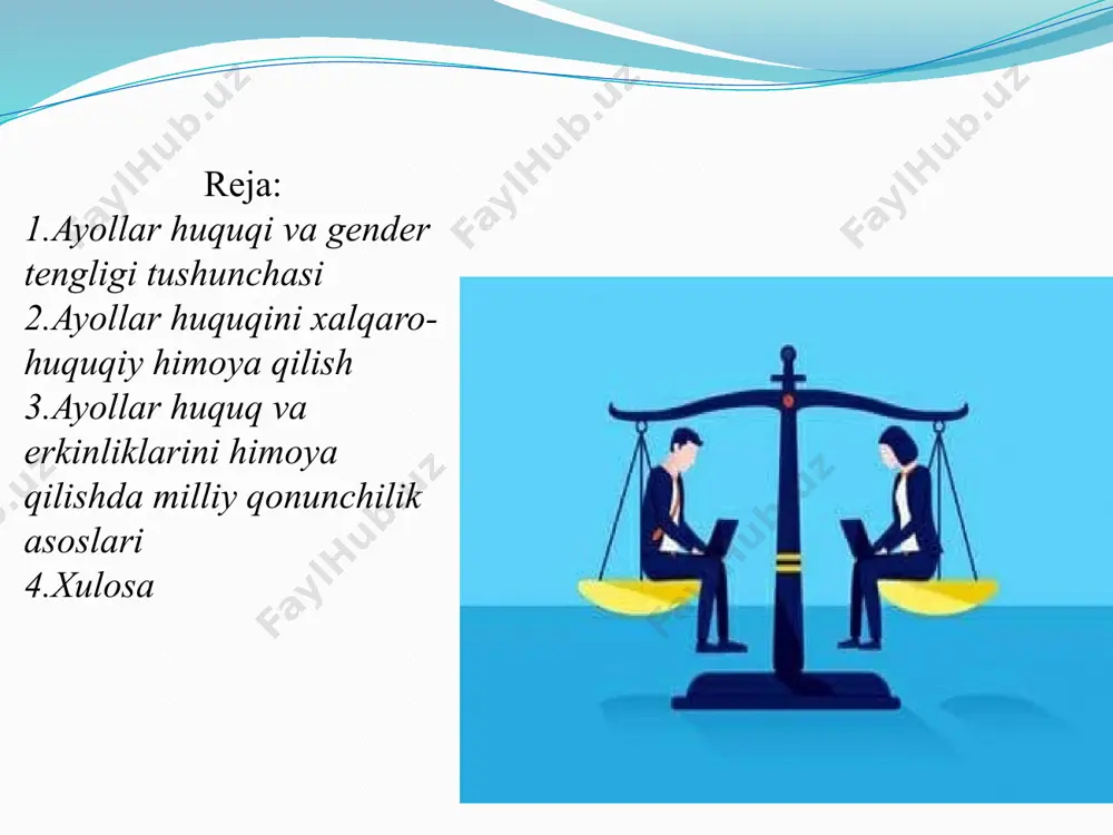 yo‘lga qo‘yildi. ota-onasi yoki ularning biridan ayrilgan muhtoj qizlar, boquvchisi yo‘q yolg‘iz ayollarning o‘qish to‘lovlarini qoplab berish tizimi joriy etilib, oliy o‘quv yurtlariga qabul qilishda ehtiyojmand oilalar qizlari uchun grantlar soni ikki baravarga ortdi. ayollar tadbirkorligini rivojlantirish maqsadida 224 mingdan ortiq xotin-qizga jami 6,9 trln so‘m miqdorida imtiyozli kredit ajratildi. sohada olib borilayotgan islohotlar xalqaro reytinglardagi mamlakatimiz o‘rniga ijobiy ta’sir ko‘rsatib, jahon bankining ayollar, biznes va qonun indeksida o‘zbekiston 2020-yilda xotin-qizlar huquqlari va gender tenglik bo‘yicha ahamiyatga molik islohotlarni amalga oshirgan 27 ta davlat qatoriga kiritildi va 5 pog‘onaga yuqorilab, 190 ta davlat orasida 134-o‘rinni egalladi. o‘zbekiston bmt nizomining maqsad va prinsiplariga hamda xalqaro huquqning boshqa umume’tirof etilgan normalariga sodiq ekanliklarini doimo ko‘rsatib kelgan. bmt bosh assambleyasining 2015-yilning sentyabrida barqaror rivojlanish bo‘yicha o‘tkazilgan sammitida 70-son rezolyutsiyasi qabul qilinib, mamlakatimiz uchun dolzarb hisoblangan 16 ta milliy maqsadga erishish bo‘yicha 125 ta maqsadli vazifa hamda 206 ta indikator ishlab chiqilgan jamiyatda, oilada …