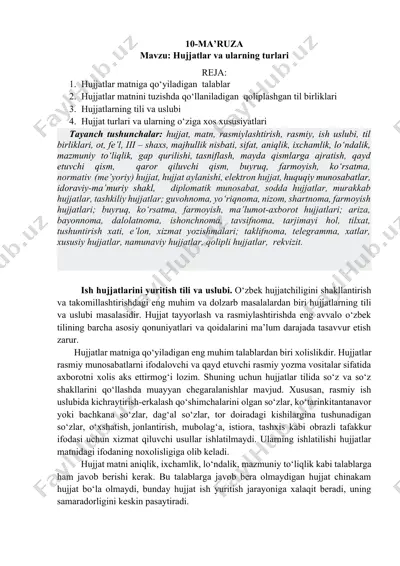 ish hujjatlarini yuritish tili va uslubi — DOCX