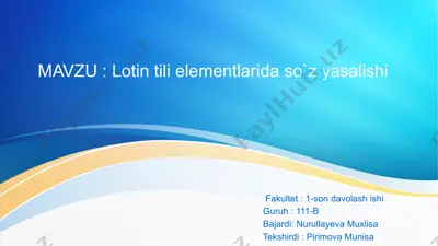 so`z yasalishi — PPTX