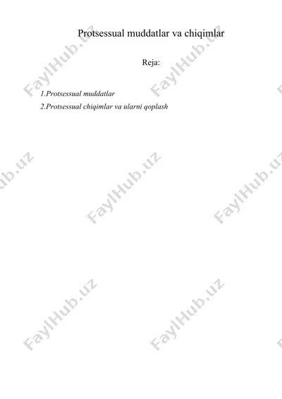 protsessual muddatlar va chiqimlar — DOC