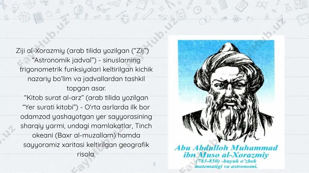 abu ja'far(abu abdulloh) muhammad ibn muso al xorazmiy - Page 5