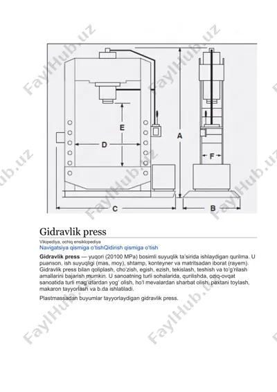 gidravlik press — DOCX