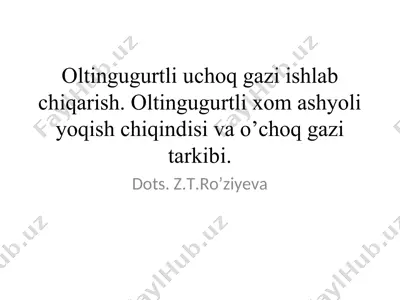 oltingugurtli xom-ashyo — PPT