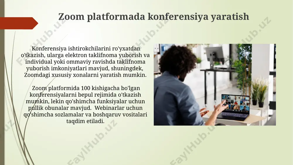 zoom platformasida konferensiya yaratish va unga foydalanuvchilarni ulash va boshqarish - Page 5