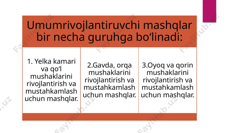 umumrivojlantiruvchi mashqlar va ularning guruhlari - Page 4